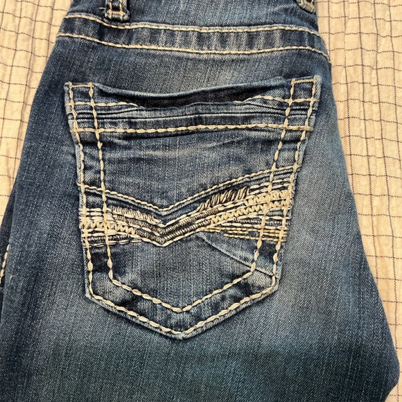 BKE denim Aiden bootleg Women stonewashed jeans 27s 28 inch inseam stitch design - Picture 9 of 11